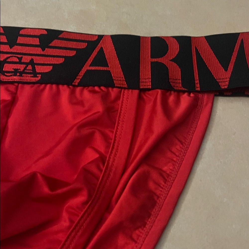 Emporio Armani Red Briefs - Picture 4 of 7